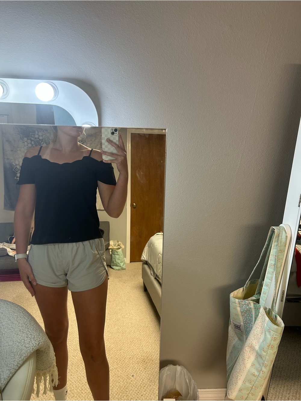 T.J.Maxx Black Scalloped Off-Shoulder Top